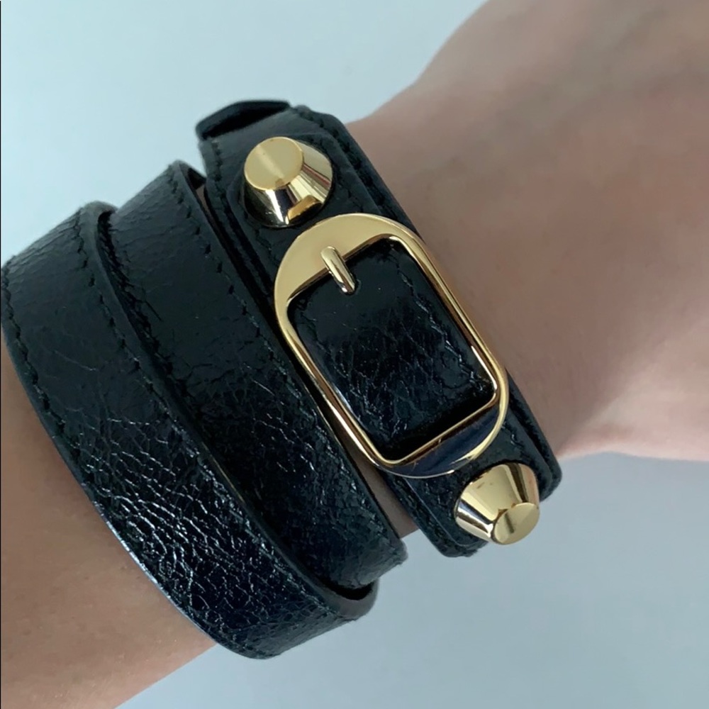 Balenciaga Classic Leather Wrap Bracelet